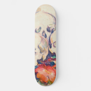 Paul Cezanne - Die drei Schädel Aquarell Skateboard