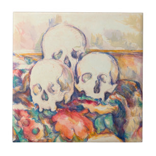 Paul Cezanne - Die drei Totenkopf-Aquarell Fliese