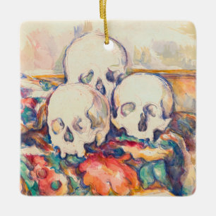 Paul Cezanne - Die drei Totenkopf-Aquarell Keramikornament
