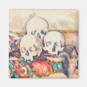 Paul Cezanne - Die drei Totenkopf-Aquarell Magnet