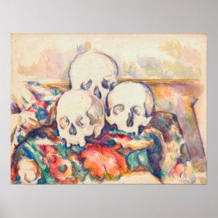 Paul Cezanne - Die drei Totenkopf-Aquarell Poster