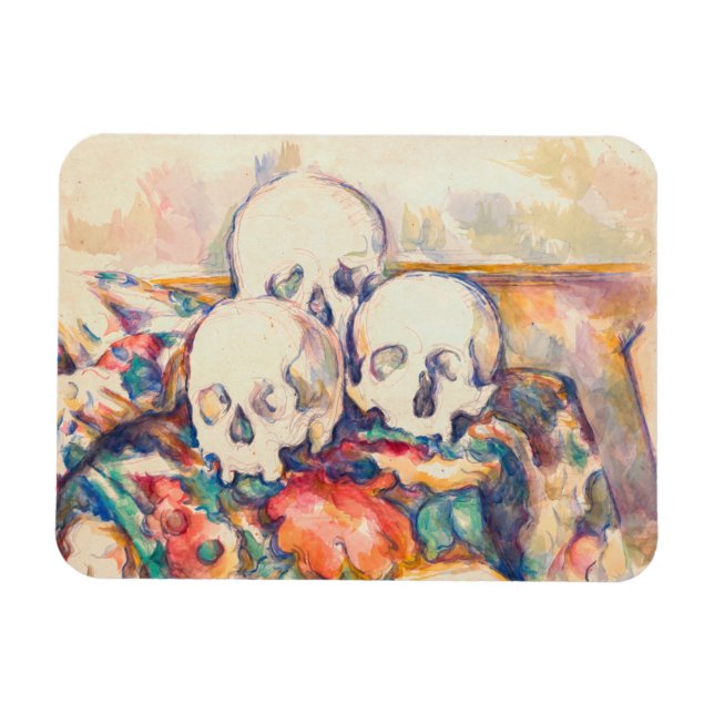 Paul Cezanne - Die drei Wasserfarben des Schädels Magnet (Horizontal)