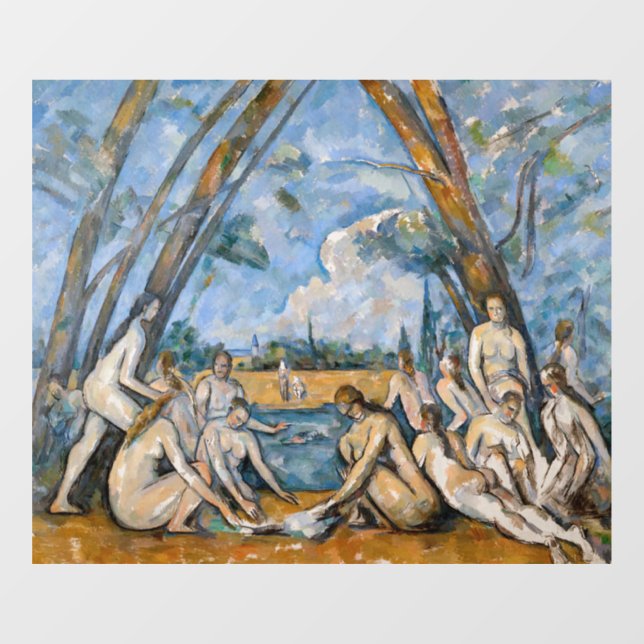 Paul Cezanne - Die großen Bathers Fensteraufkleber (Blatt)