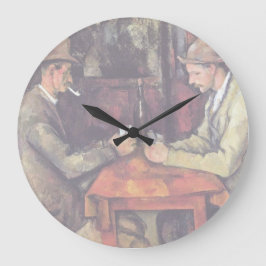 Paul Cezanne - die Kartenspieler-Kunst-Malerei Große Wanduhr