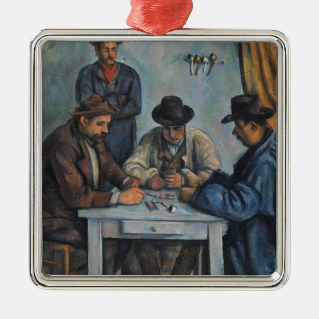 Paul Cezanne | die Kartenspieler Silbernes Ornament (Vorne)