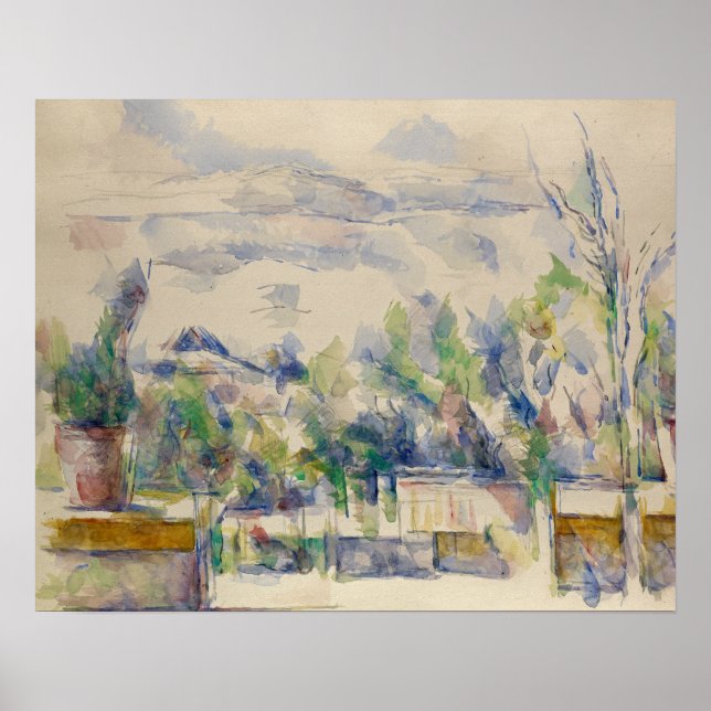 Paul Cezanne - Die Terrasse im Garten Poster (Vorne)