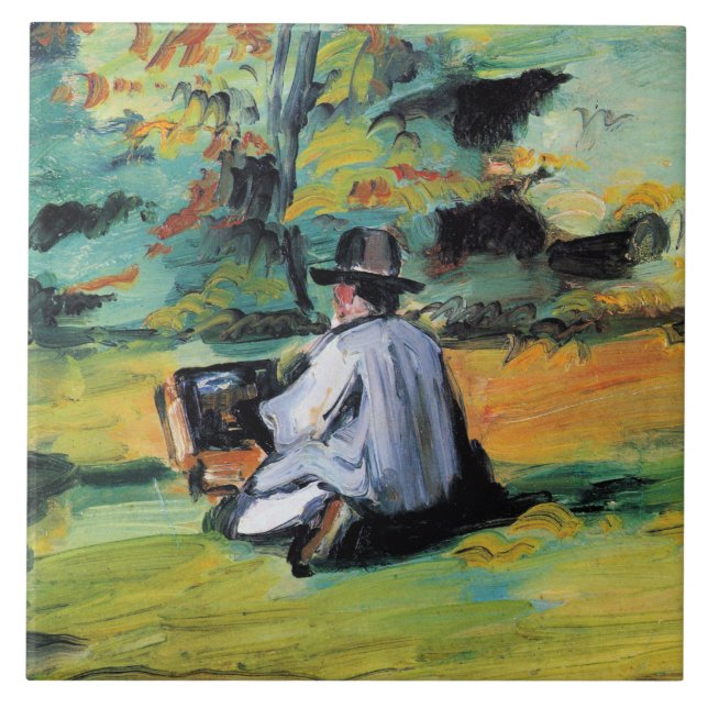 Paul Cezanne - Ein Maler bei der Arbeit,  Fliese (Vorderseite)