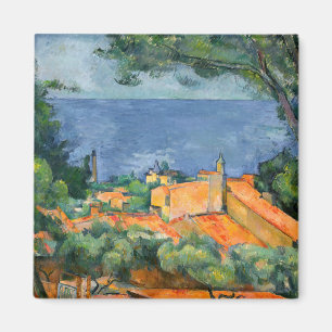 Paul Cezanne - Estaque mit roten Dächern Magnet