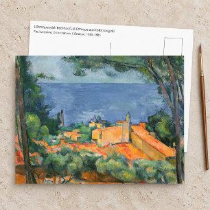 Paul Cezanne - Estaque mit roten Dächern Postkarte
