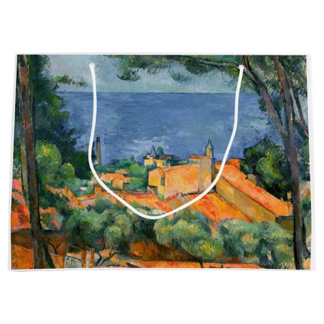 Paul Cezanne - Estaque mit Roten Roofs Große Geschenktüte (Vorderseite)
