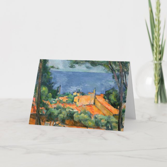 Paul Cezanne - Estaque mit Roten Roofs Karte (Vorderseite)