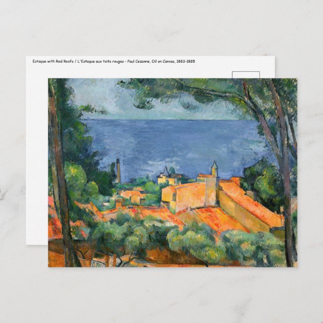 Paul Cezanne - Estaque mit Roten Roofs Postkarte (Vorne/Hinten)