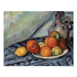Paul Cezanne - Frucht und Jug am Tisch Fotodruck