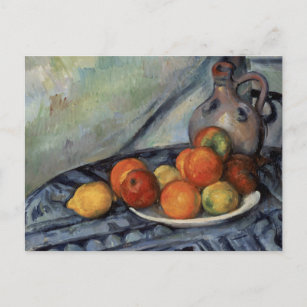 Paul Cezanne - Frucht und Jug am Tisch Postkarte