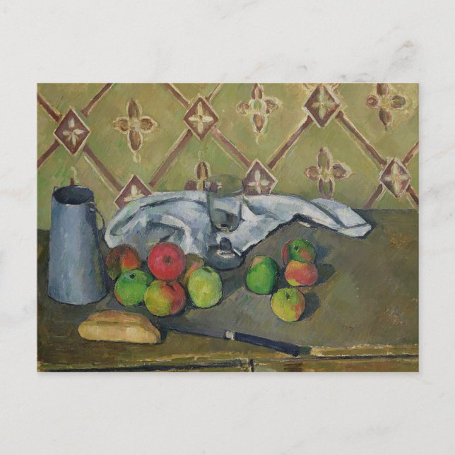 Paul Cezanne | Fruit, Serviette und Milchjug, c.18 Postkarte (Vorderseite)