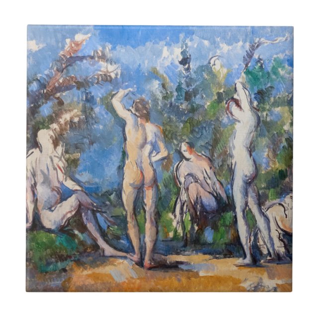 Paul Cezanne - Fünf Badende Fliese (Vorderseite)