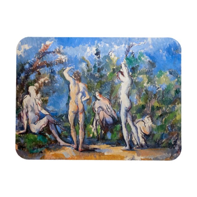 Paul Cezanne - Fünf Badende Magnet (Horizontal)