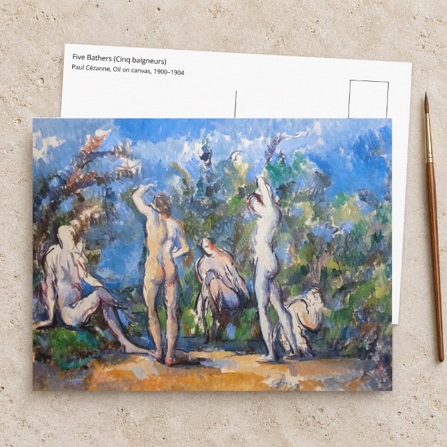 Paul Cezanne - Fünf Badende Postkarte (Von Creator hochgeladen)