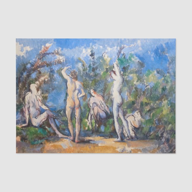 Paul Cezanne - Fünf Badende Seidenpapier (Vorderseite)