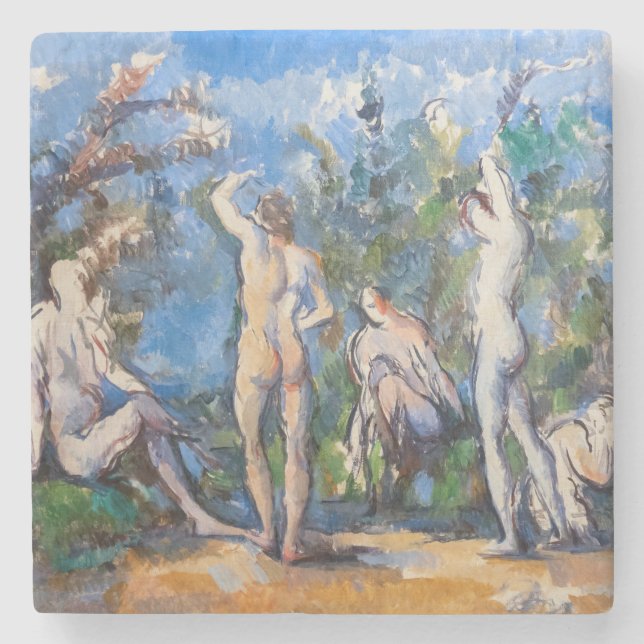 Paul Cezanne - Fünf Badende Steinuntersetzer (Vorderseite)