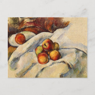 Paul Cezanne Gemälde, Äpfel auf einem Blatt Postka Postkarte