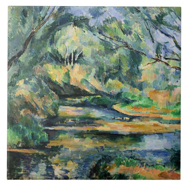 Paul Cezanne Gemälde, Der Bach, Fliese (Vorderseite)