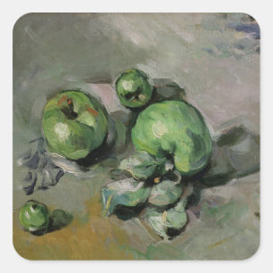 Paul Cezanne   Grüne Äpfel, c.1872-73 Quadratischer Aufkleber