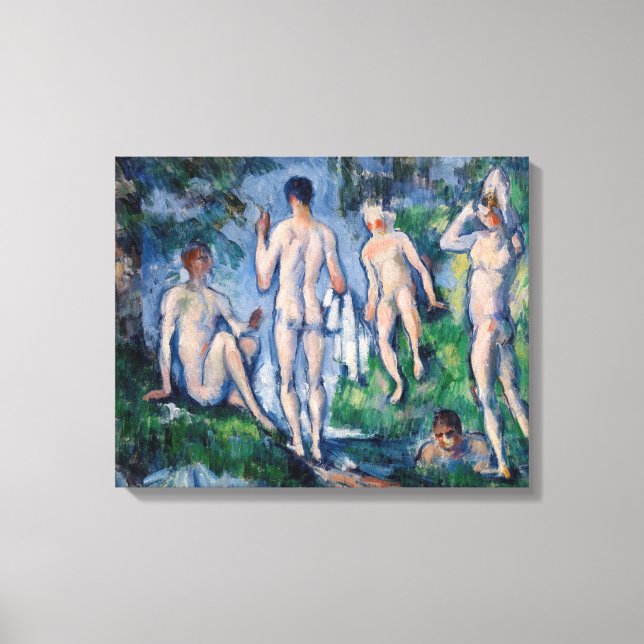 Paul Cezanne - Gruppe der Bathers Leinwanddruck (Vorderseite)