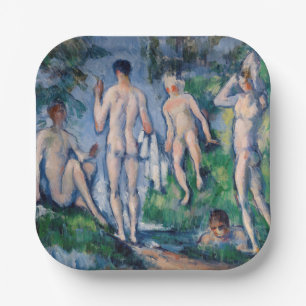 Paul Cezanne - Gruppe der Bathers Pappteller