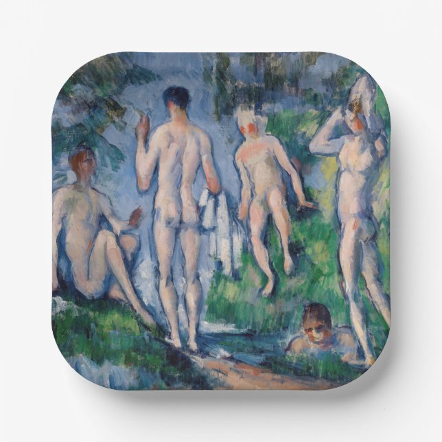 Paul Cezanne - Gruppe der Bathers Pappteller (Vorderseite)