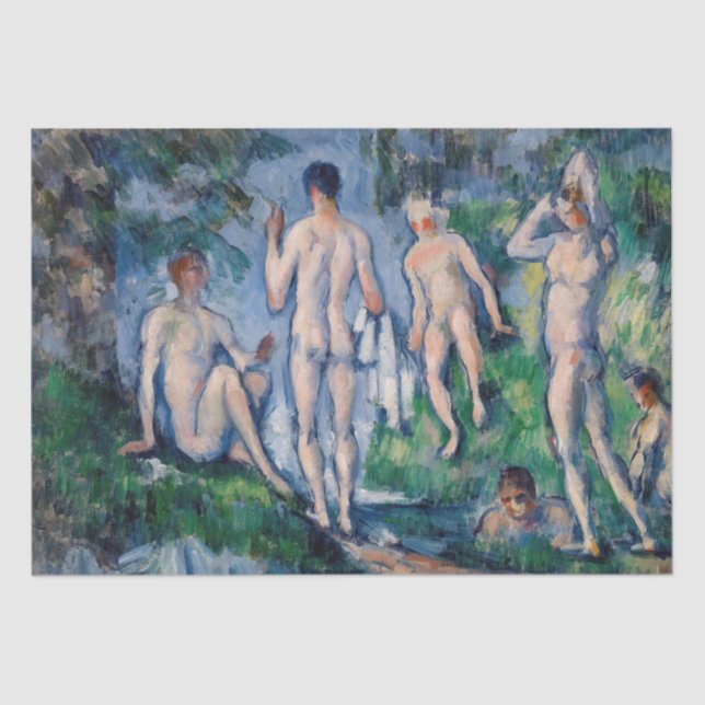 Paul Cezanne - Gruppe der Bathers Seidenpapier (Vorderseite)