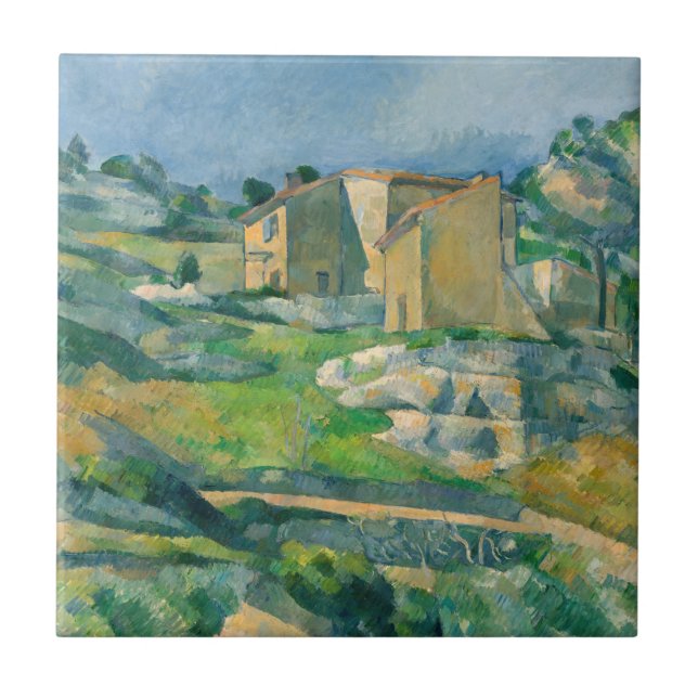 Paul Cezanne - Häuser in Provence, Riaux Valley Fliese (Vorderseite)