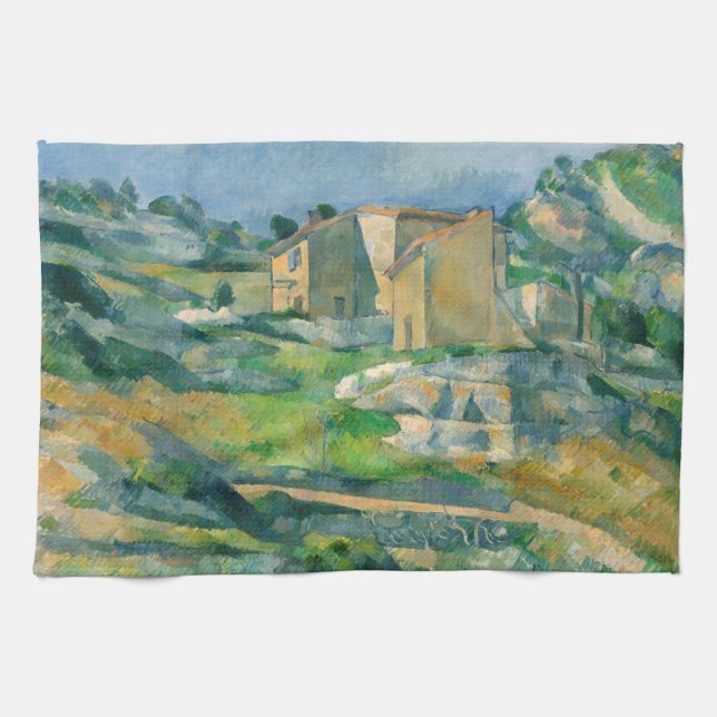 Paul Cezanne - Häuser in Provence, Riaux Valley Geschirrtuch (Horizontal)