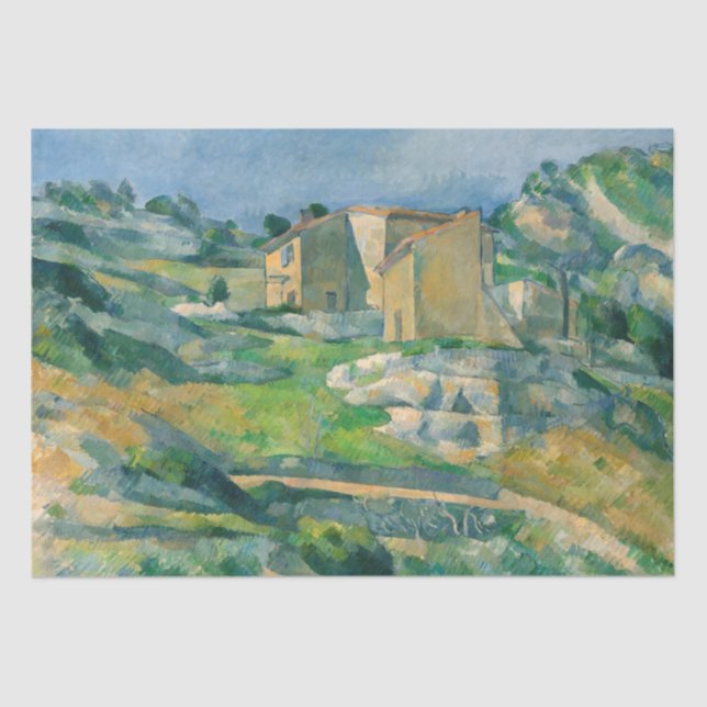 Paul Cezanne - Häuser in Provence, Riaux Valley Seidenpapier (Vorderseite)