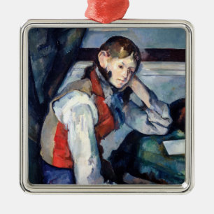 Paul Cezanne - Junge im Roten Westen Ornament Aus Metall