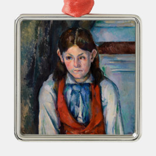 Paul Cezanne - Junge im Roten Westen Ornament Aus Metall
