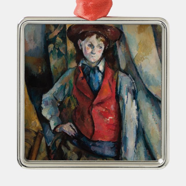 Paul Cezanne - Junge im Roten Westen Ornament Aus Metall (Vorne)