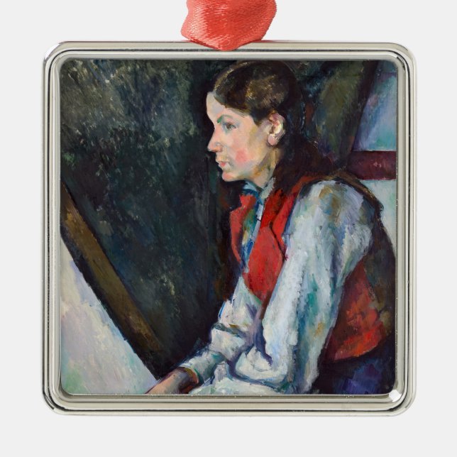Paul Cezanne - Junge im Roten Westen Ornament Aus Metall (Vorne)