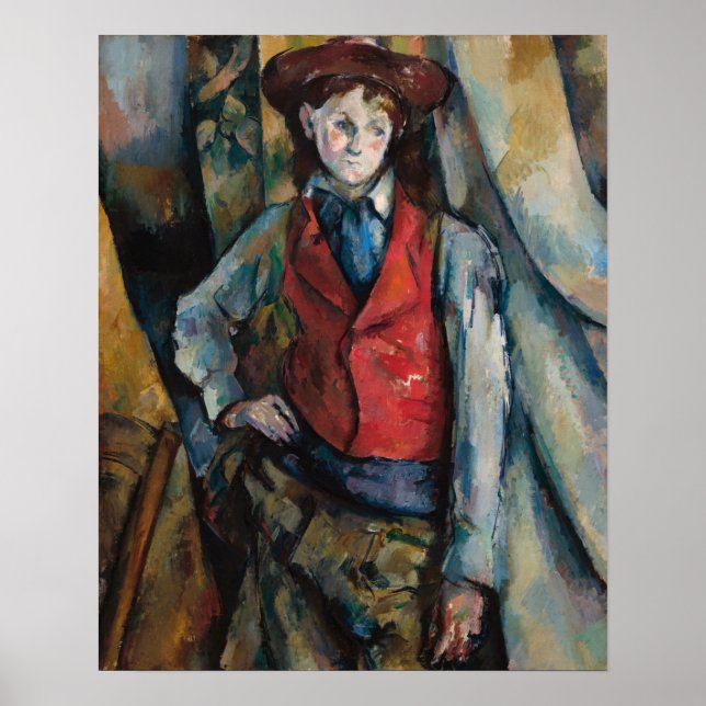 Paul Cezanne - Junge im Roten Westen Poster (Vorne)
