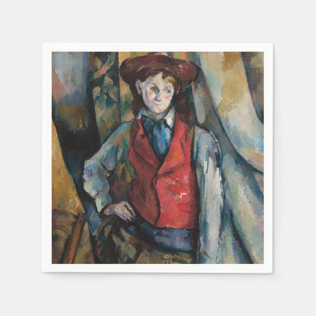Paul Cezanne - Junge im Roten Westen Serviette (Vorderseite)