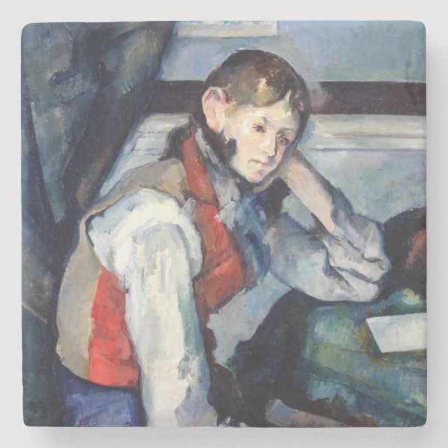Paul Cezanne - Junge im Roten Westen Steinuntersetzer (Vorderseite)