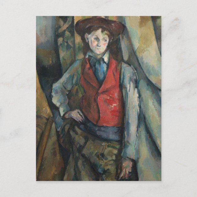 Paul Cezanne - Junge in einem roten Waistcoat Postkarte (Vorderseite)