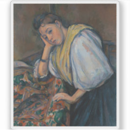 Paul Cézanne - Junge italienische Frau am Tisch Aufkleber