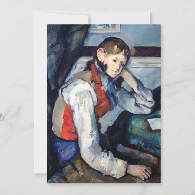 Paul Cezanne - Junge mit roter Weste Einladung (Vorderseite)