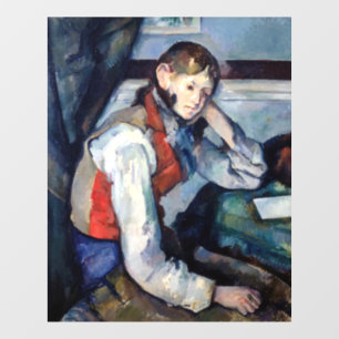 Paul Cezanne - Junge mit roter Weste Fensteraufkleber