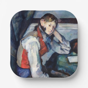 Paul Cezanne - Junge mit roter Weste Pappteller