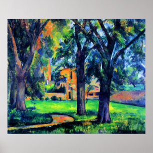 Paul Cezanne - Kastanienbaum und Bauernhof, Poster