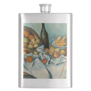 Paul Cezanne Korb mit Äpfeln Vintage Stillleben Flachmann