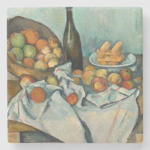 Paul Cezanne Korb mit Äpfeln Vintage-Stillleben Steinuntersetzer