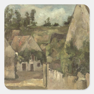 Paul Cezanne   Kreuzung der Rue Remy, Auvers, Quadratischer Aufkleber